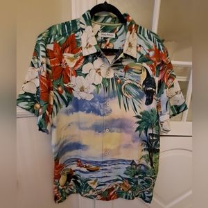 TOMMY BAHAMA Men's Silk Shirt, Size M 🎄🎅🏝